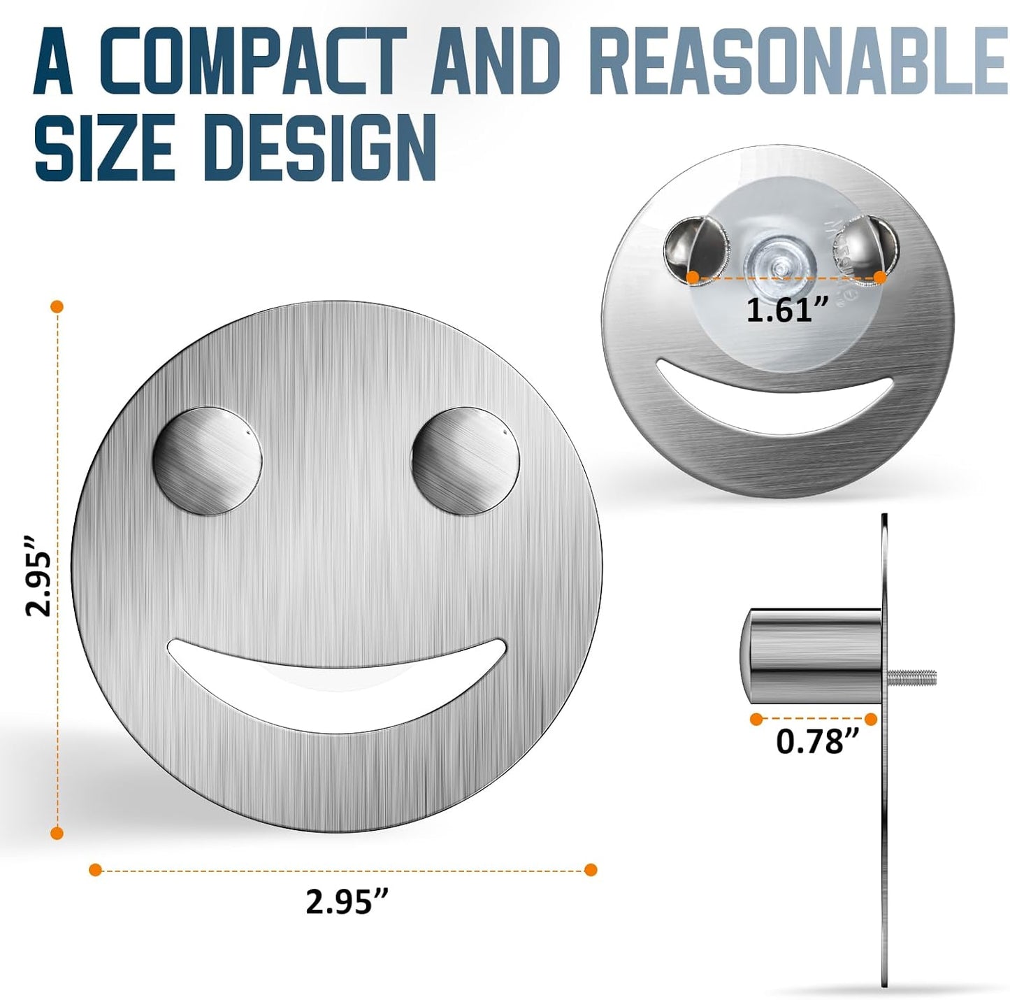 Yoshiky Stainless Steel Smiley Face Sponge Holder - Silver Sink Caddy with Suction Cup for Kitchen Storage