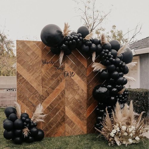 Awenztech Black Latex Balloons - 12 Inch, 50 Pack for Graduation, Halloween & Birthday Parties