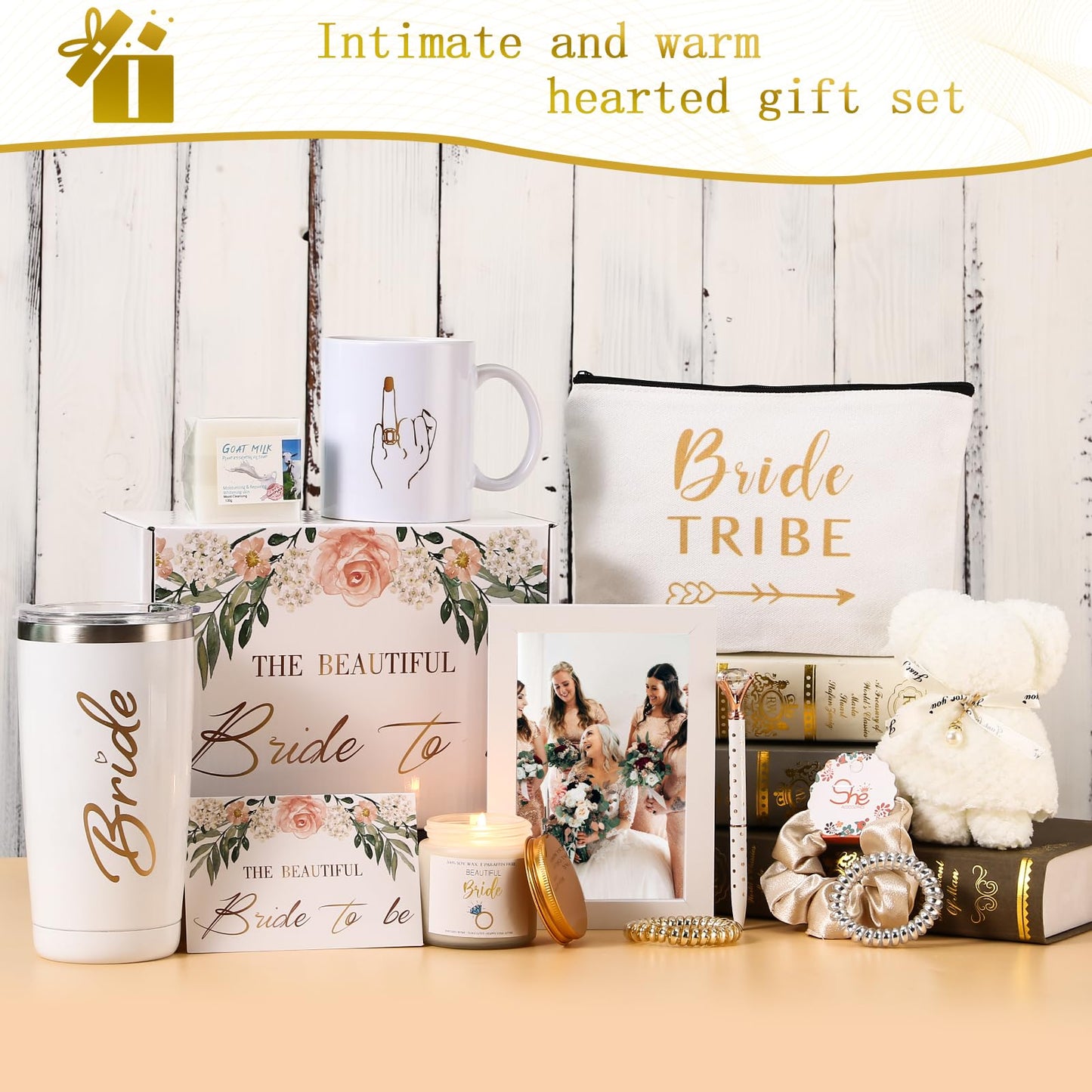 DHQH Bride To Be Gifts Bridal Shower Gift Box Bride Gift for Wedding - Stainless Steel & Ceramic Cups Bachelorette Gifts For Bride Ideal Bridal Shower Gifts for Bride to Be