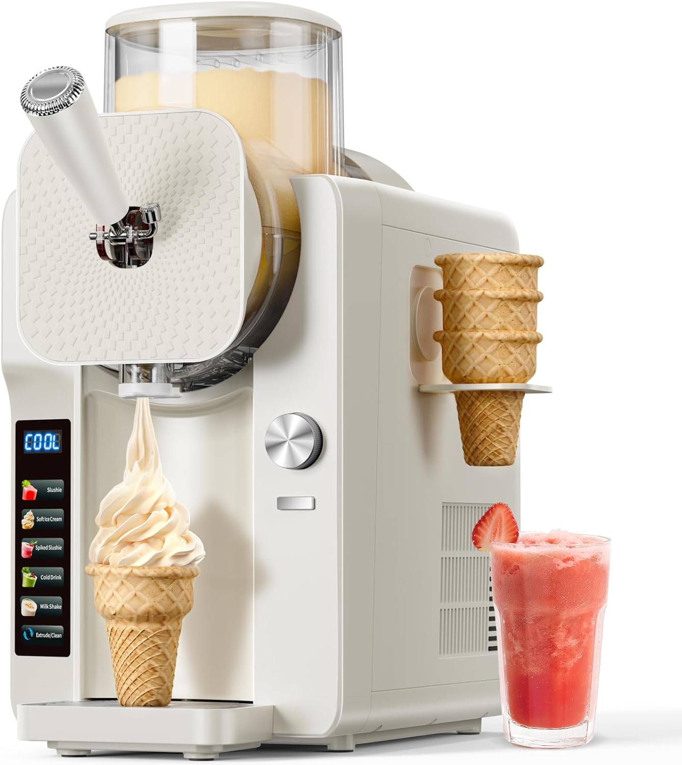 Skiennix Slush Machine & Ice Cream Maker - 2-In-1 With 6 Modes for Smoothies & Cocktails | Self-Cleaning, Home Use