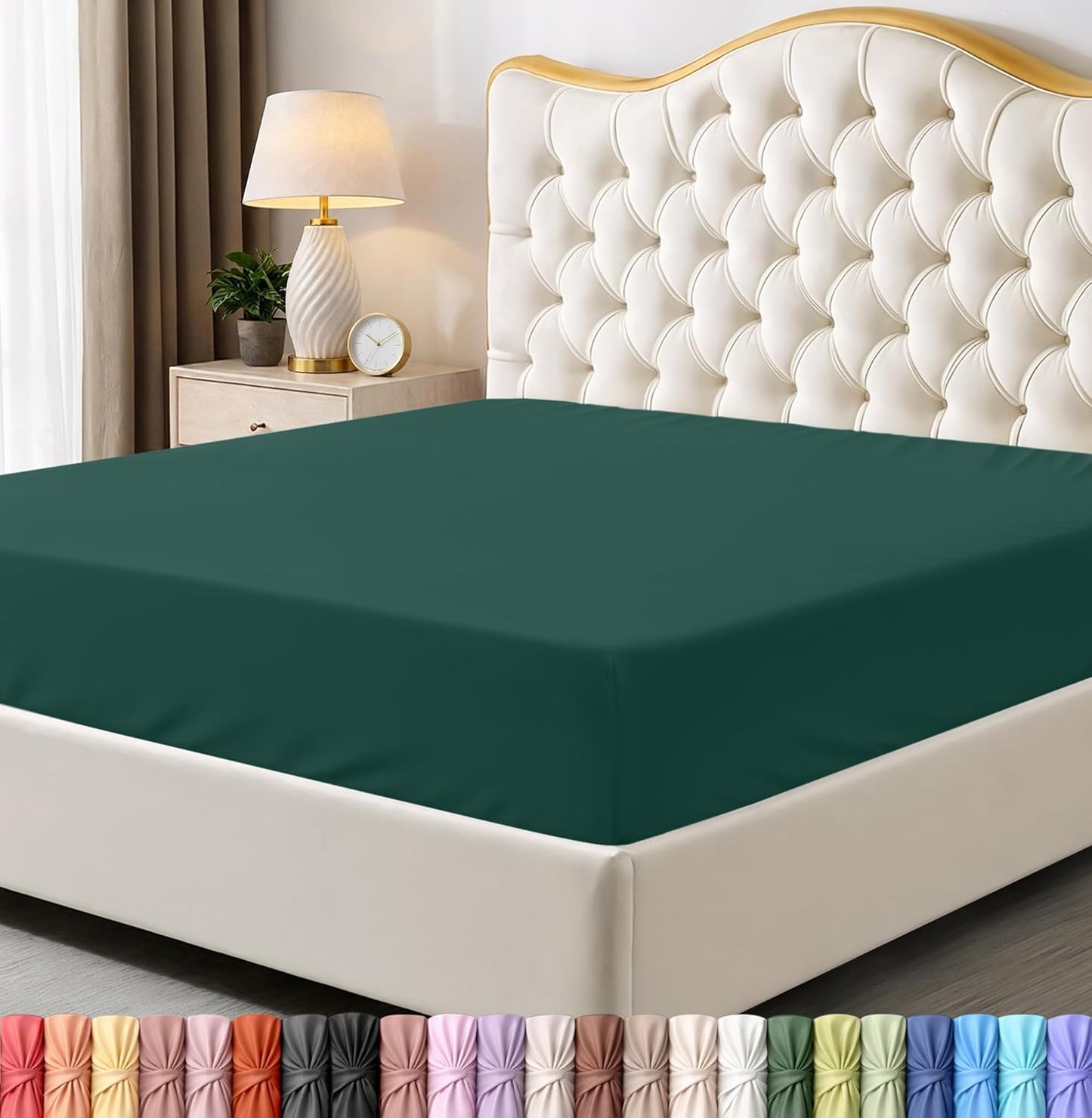 Utopia Bedding King Fitted Sheet - Deep Pocket Microfiber - Soft & Fade Resistant - Emerald Color