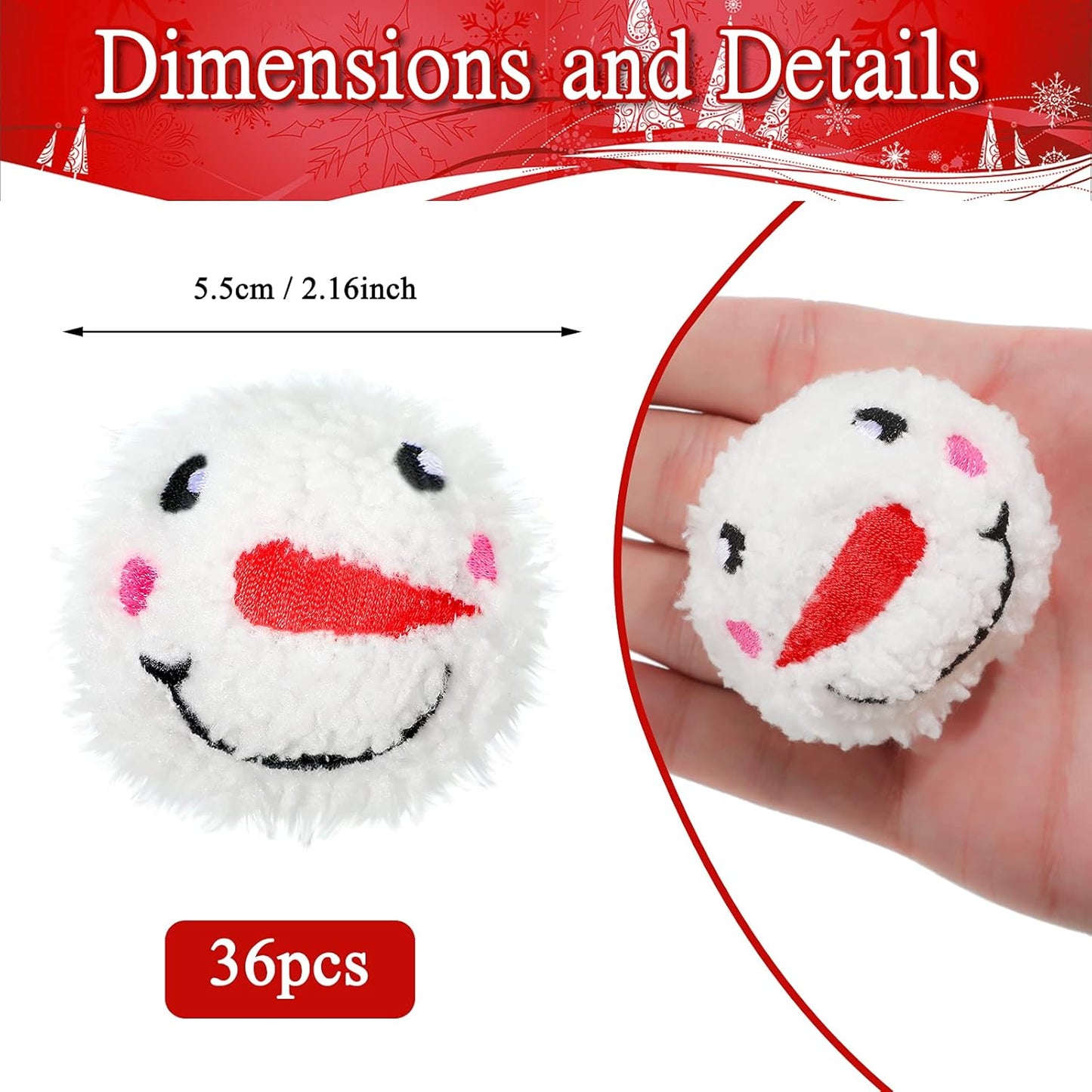 Sumind Snowball Fight Balls - 36 Reusable Soft Stuffed Snowflake Balls for Winter Fun | Indoor & Outdoor Party Supplies