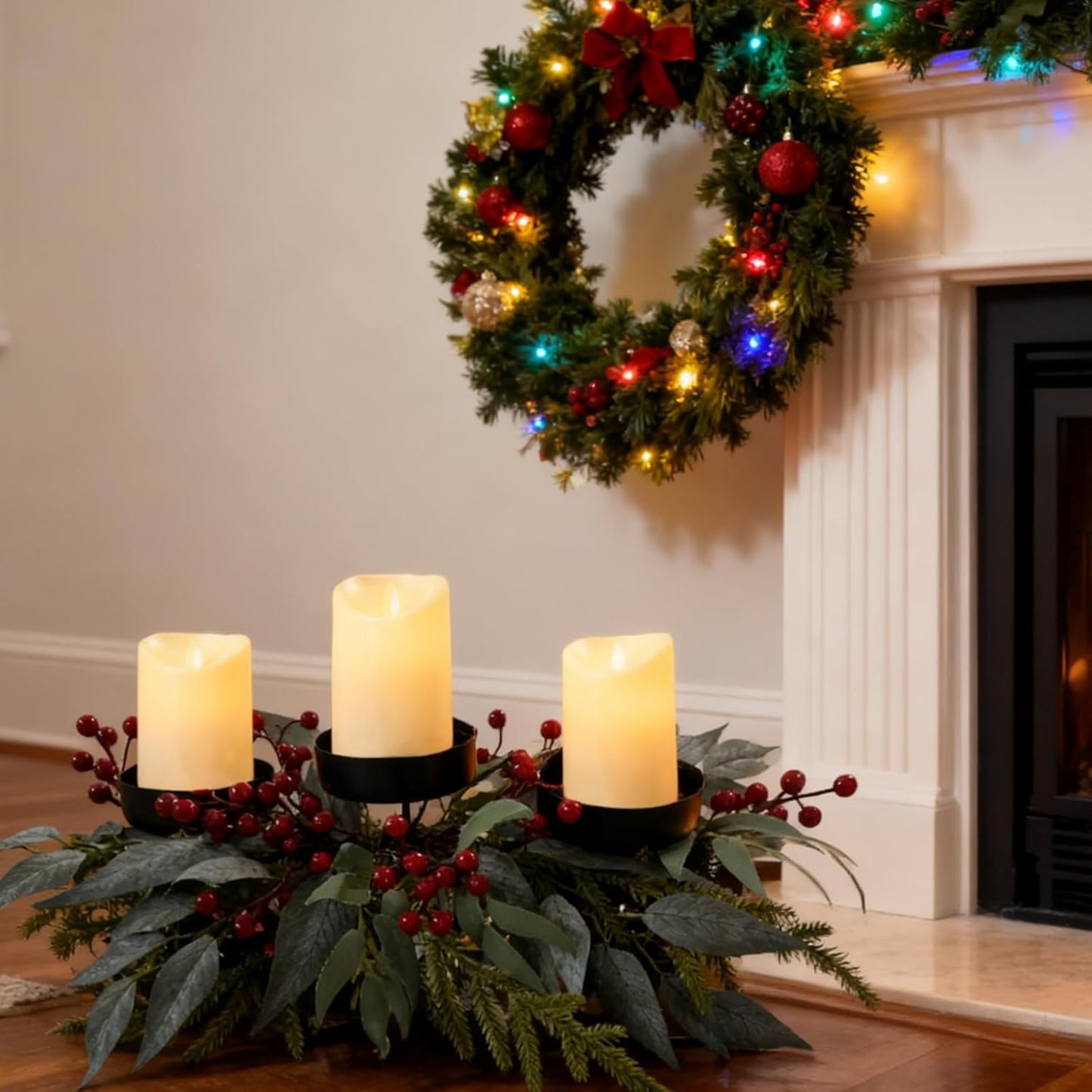 Regine Switzerland 22-Inch Christmas Candle Holder - Elegant 3-Tray Centerpiece for Holiday Decor