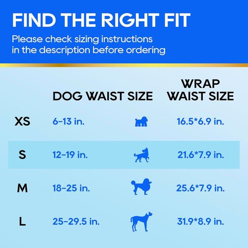 HONEY CARE Male Dog Wraps - All-Absorb Design for Maximum Comfort | 50 Count, Small Size