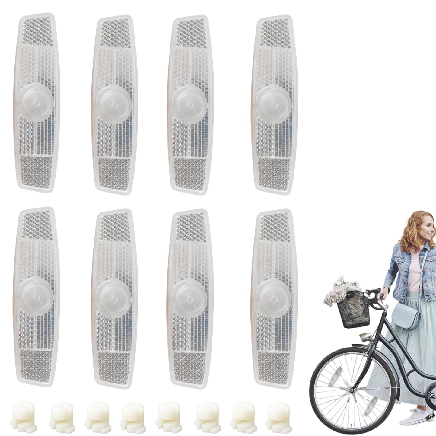 ZHLKHIOP Bike Wheel Reflectors, 8 PCS Bicycle Spoke Reflectors for Enhanced Night Visibility, 11.5 x 2.7 cm Universal Fit Reflectors for Bike Wheels