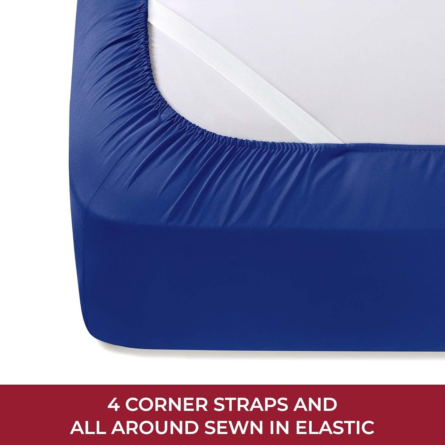Mellanni RV Short Queen Sheets - Luxury 4 PC Bedding Set | Extra Soft, Cooling, Deep Pocket - Royal Blue