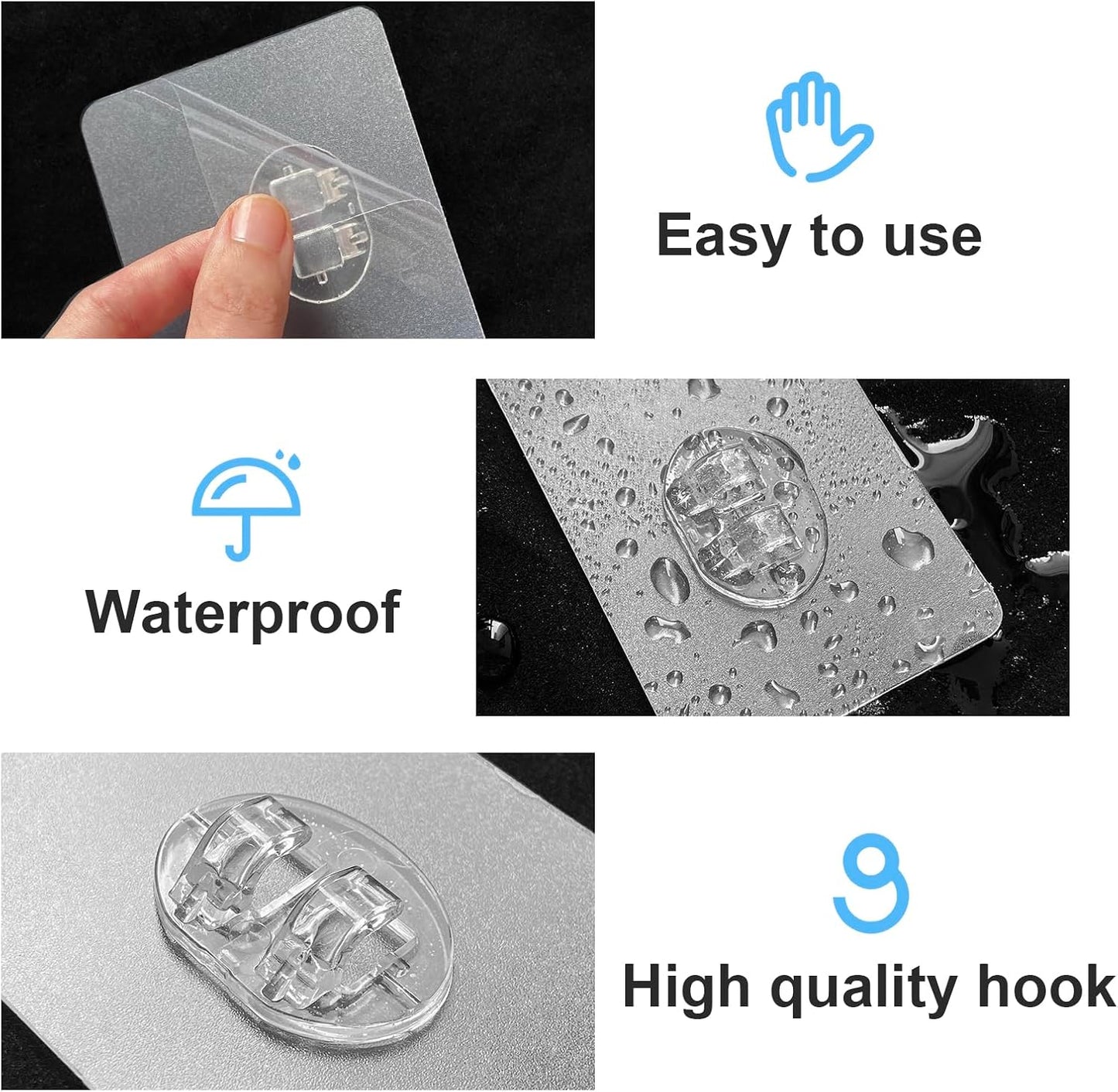 Skiennix Shower Caddy Adhesive Hooks - Strong Waterproof Adhesive for Organizers | 14 Pcs Mix Hooks