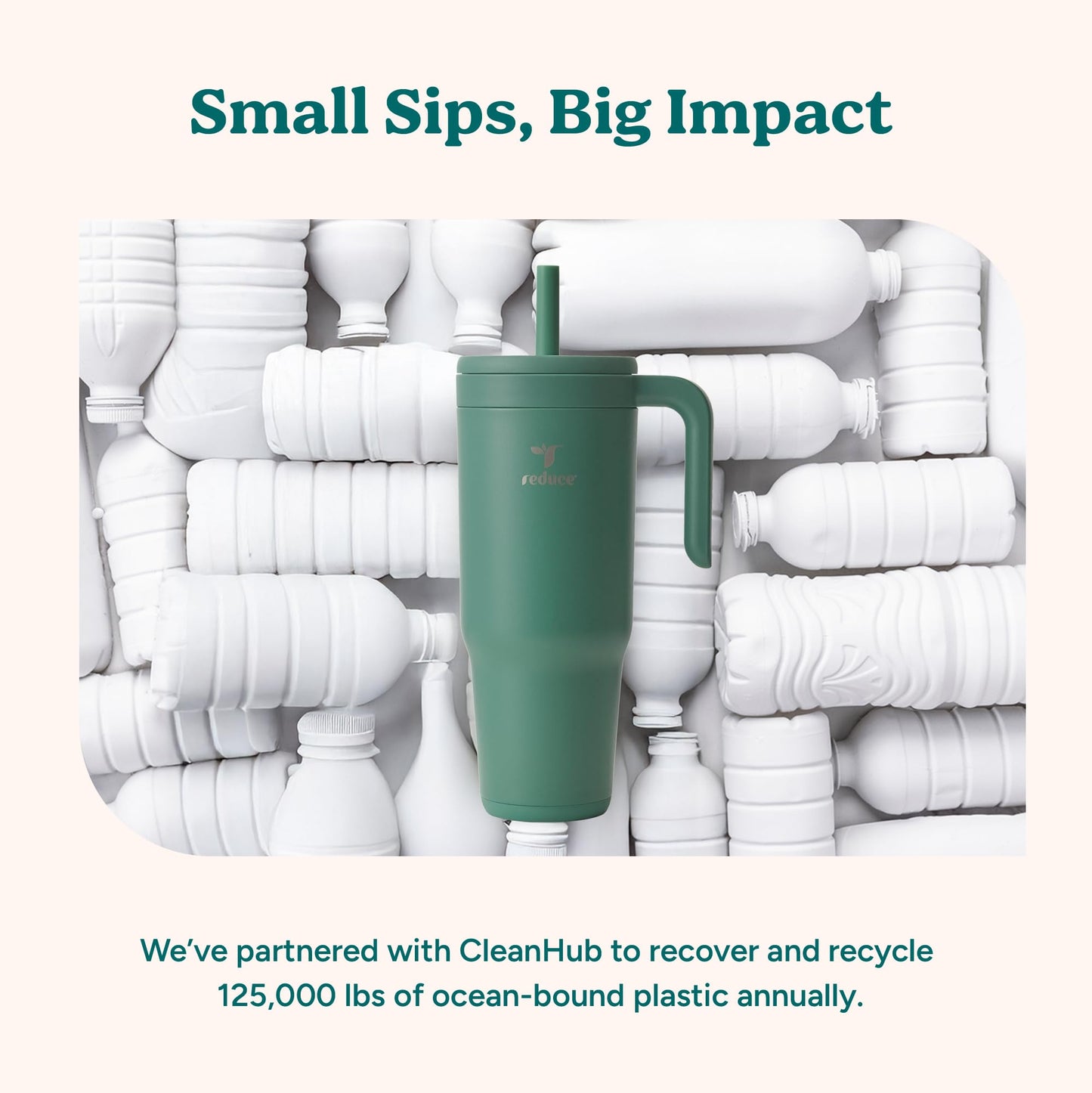 REDUCE Chiller Vacuum Insulated 40 oz Tumbler with Spill-Proof Silicone Straw - Sustainable Tritan Lid with Water Intake Markers - Soft Sit Base Travel Mug - Dishwasher Safe - Phantom
