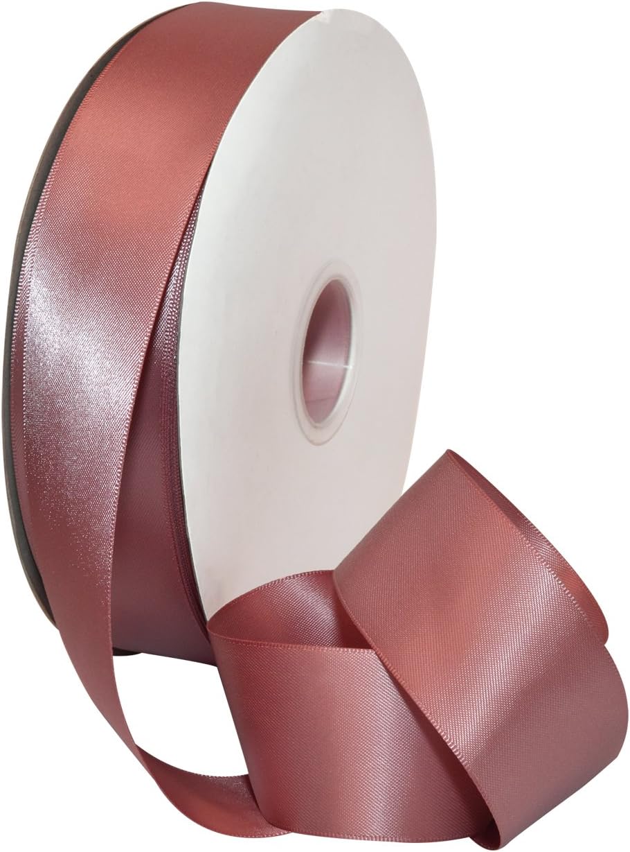 Rosy Mauve Double Face Satin Ribbon 3/8" x 100 YD - Perfect for Gift Wrapping, Crafts & Weddings