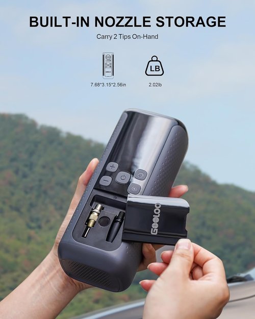 GOOLOO GT160 Dual Tire Inflator - Portable Air Compressor with Upgraded LED Screen & Auto Shut-off for Cars & Bikes