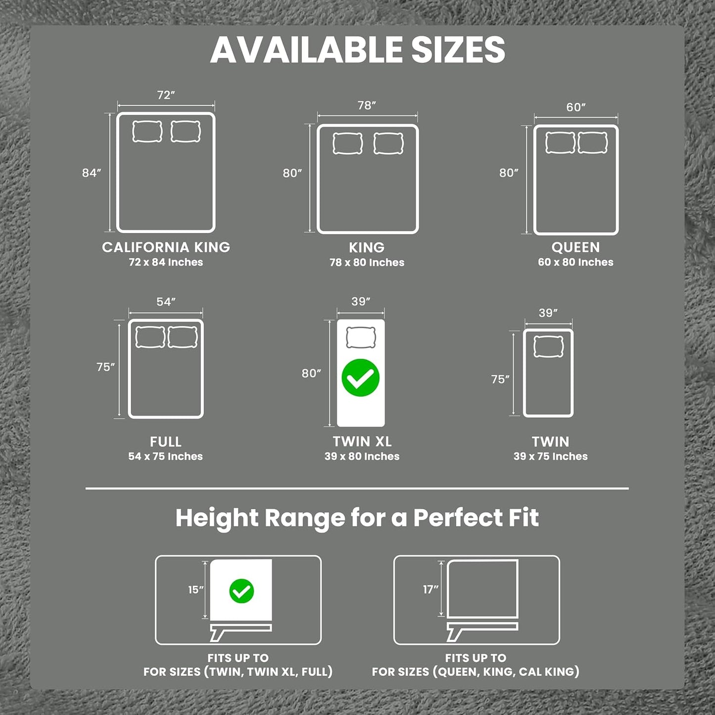 Utopia Bedding Twin XL Waterproof Mattress Protector - Soft Terry Cover with Deep Pockets (Gray)