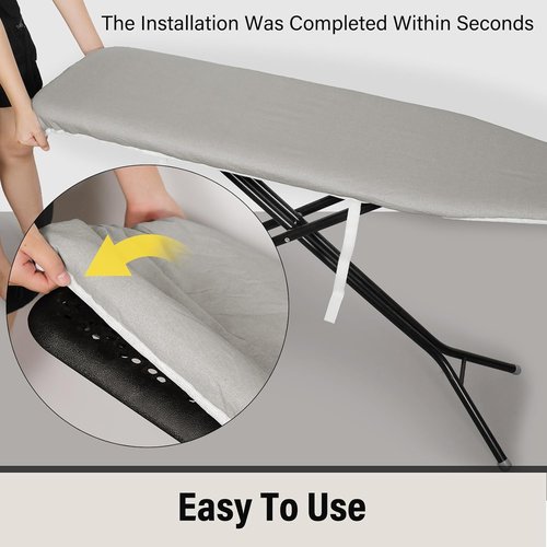 Iwtmm Ironing Board Cover - Heavy-Duty Silicone Coating, Scorch-Resistant Padding | Fits 15 x 54 Inches, Silver