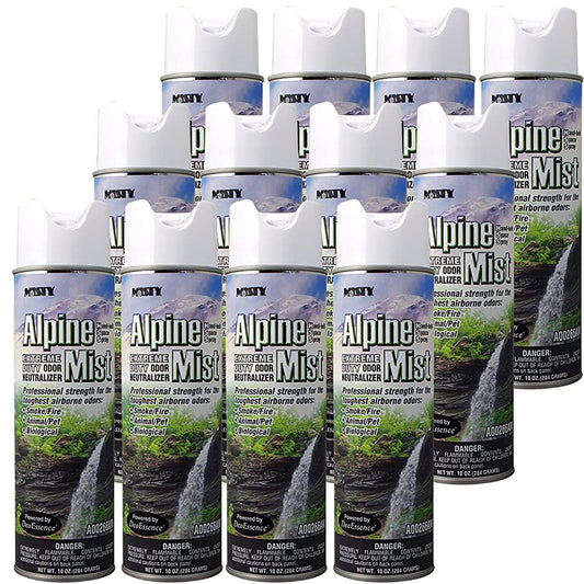 Misty Air Freshening Deodorizing Spray - Alpine Mist - 10 oz (Case of 12) 1039394 - Premium Odor Neutralizer for Smoke, Organic Decay, and Other Unwanted Odors