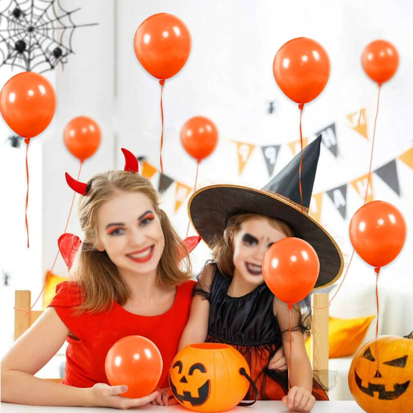Orange Balloons 110Pcs, 5 Inch Small Latex Party Balloons, Mini Thick Orange Balloons for Birthday Wedding Baby Shower Decorations.
