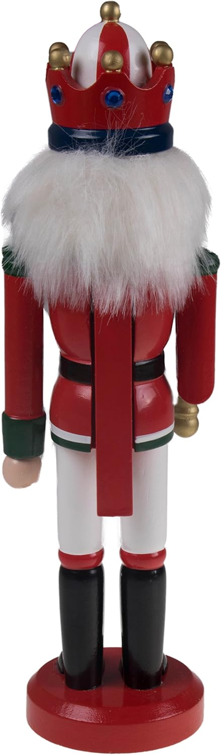 10-Inch White King Wooden Nutcracker - Festive Christmas Décor for Shelves