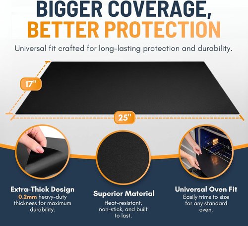 Heavy Duty Oven Liners by [Brand Name] - 4 Pack Non-Stick Mats, 17”x25” | BPA & PFOA Free Kitchen Accessory