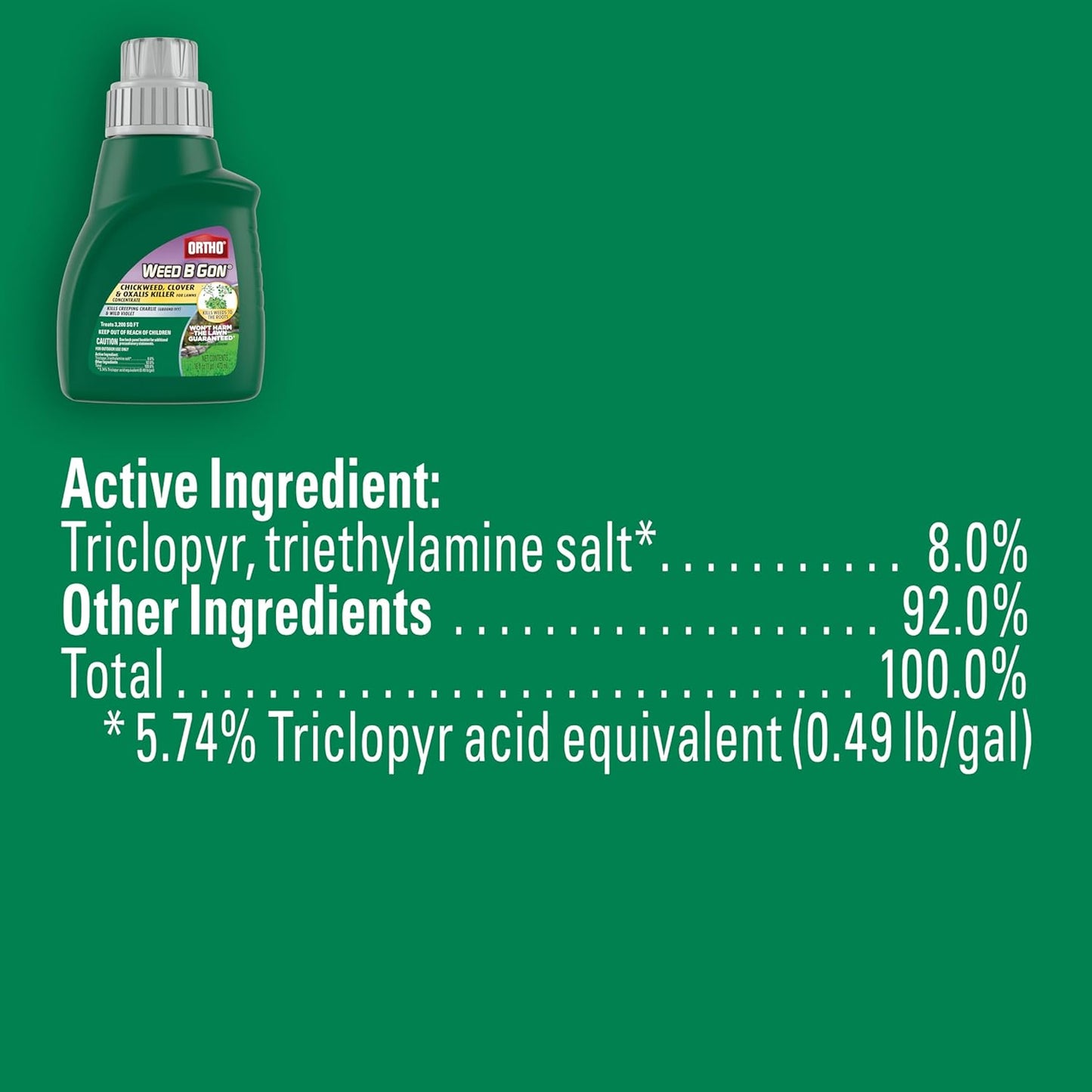 Ortho Weed B Gon - Chickweed, Clover & Oxalis Killer Concentrate | Kills Creeping Charlie, 16 Fl. Oz
