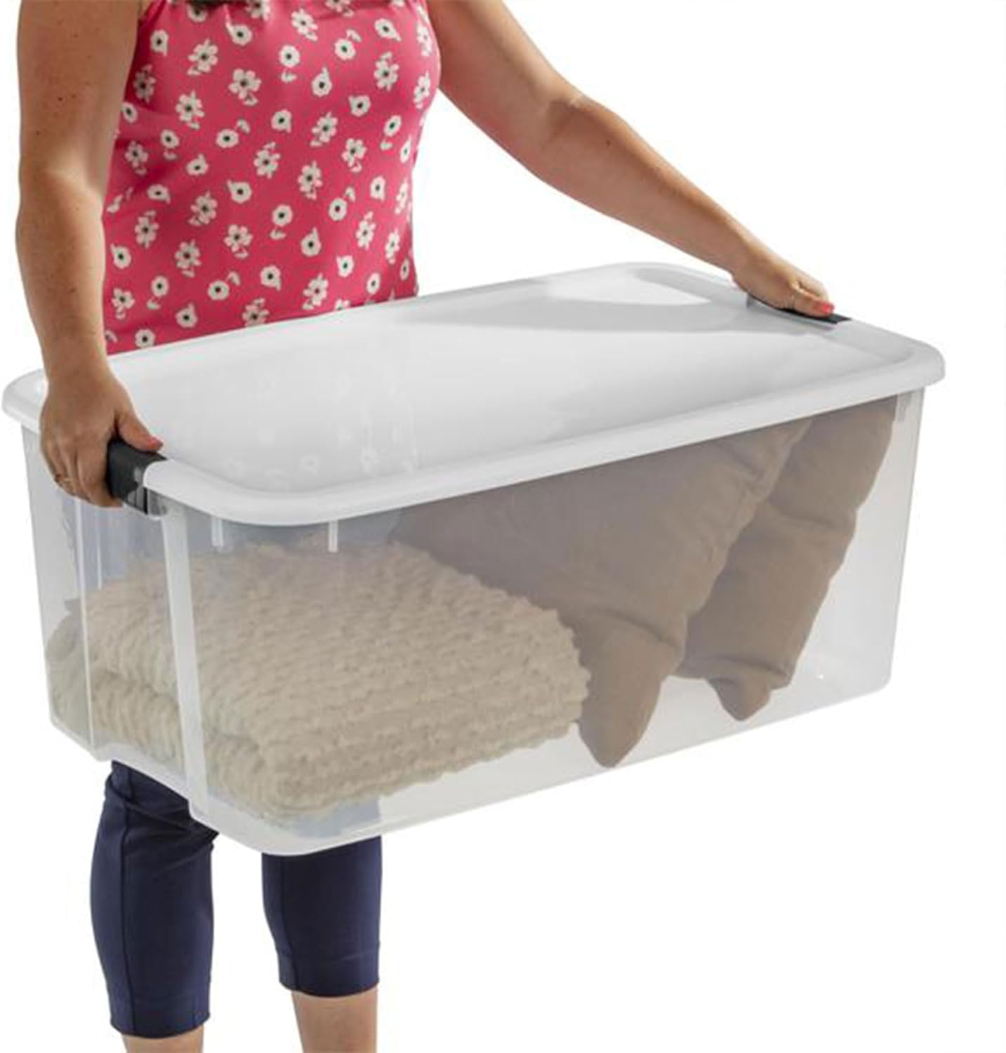 Sterilite 16-Pack Ultra Latching Storage Bins - Heavy-Duty Clear Plastic Organizing Containers, 116 Quart