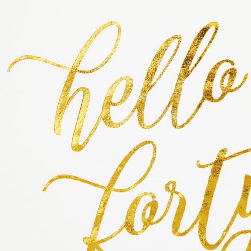 BLUE PANDA 40th Birthday Napkins - 50-Pack, 5 x 5 In Folded, White with Gold Foil Hello Forty Script - 3-Ply Absorbent Disposable Cocktail Napkins for Women & Men
