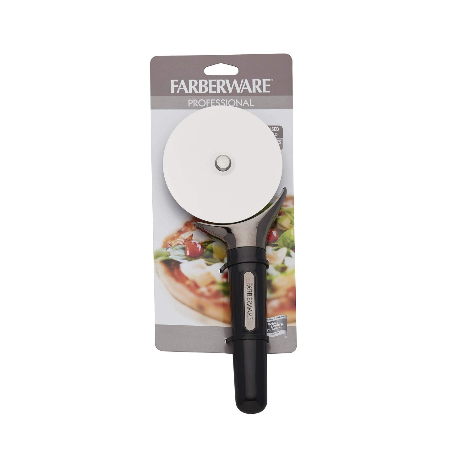 Farberware Professional Stainless Steel Pizza Cutter, 9.37-Inch, Black