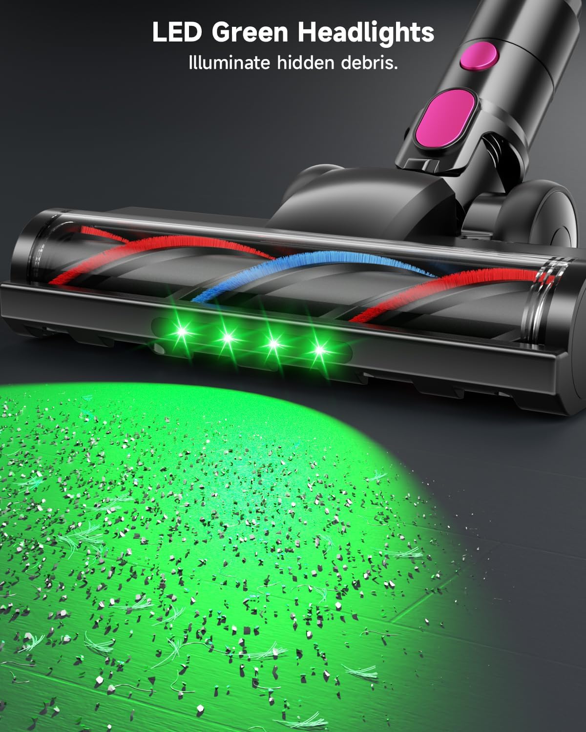 MYUAKO Cordless Vacuum Cleaner - 650W Powerful Suction, 75-Minute Runtime, 2L for Hardwood & Carpets