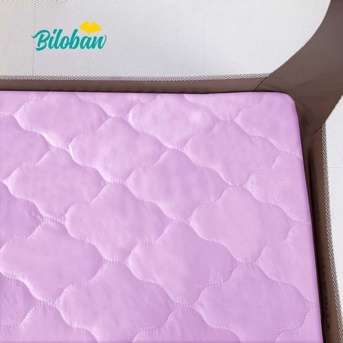 Biloban Waterproof Playard Sheet - Quilted Protector for Pack 'n Play | 39" x 27" - Lavender