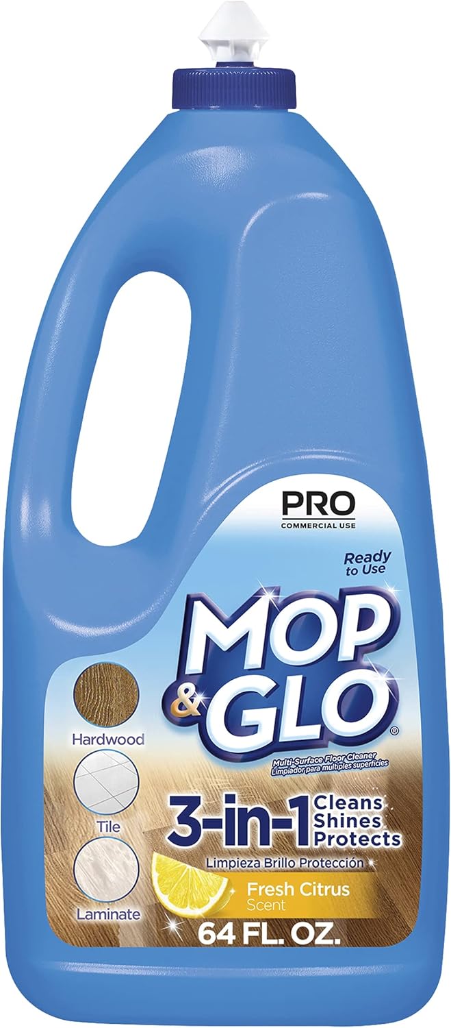 Mop & Glo Professional Floor Cleaner - Fresh Citrus Scent | 64 Oz Multi-Surface Solution