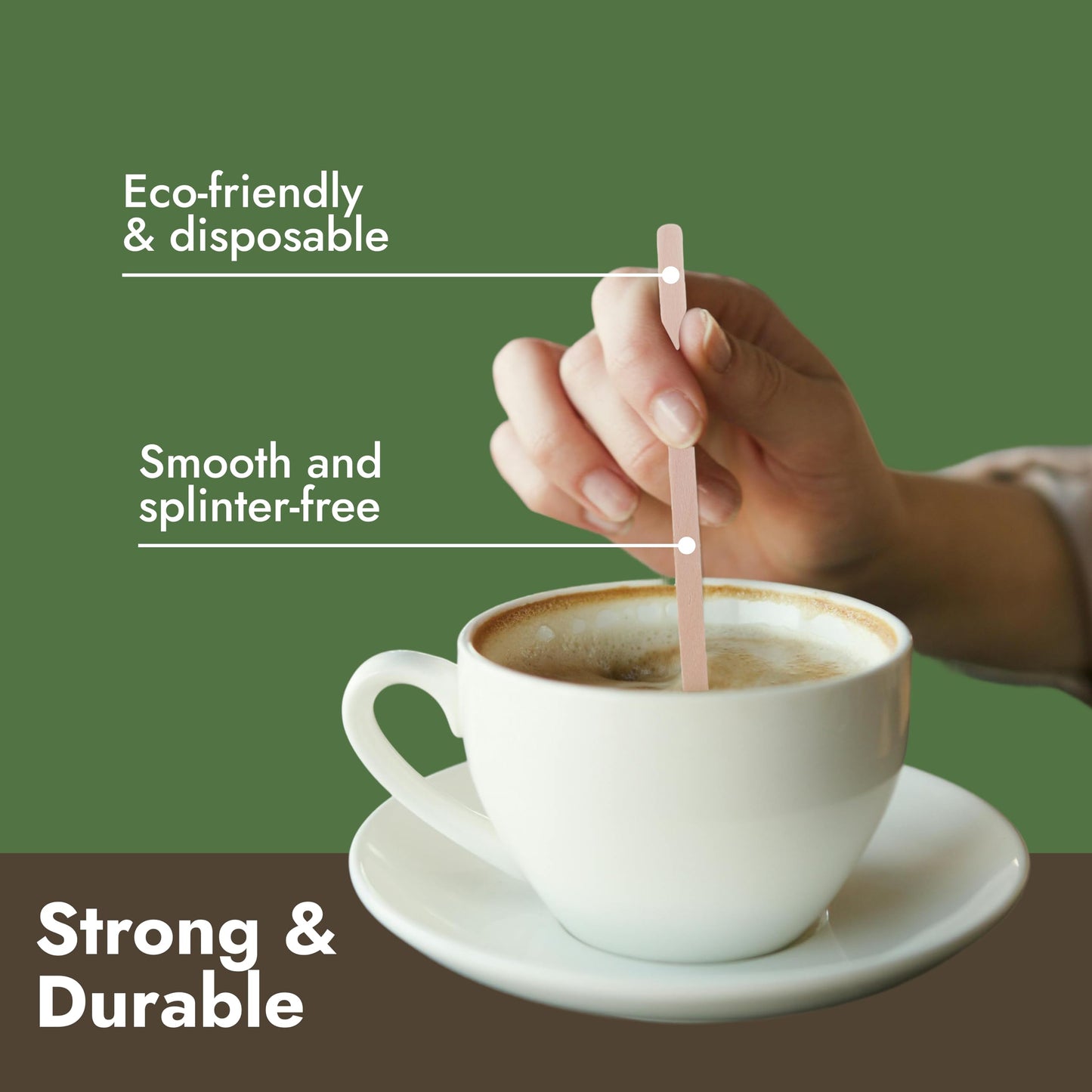 Perfect Stix Wooden Coffee Stirrer Stick, 7-1/2" Length (Pack of 100) - Packaging May Vary