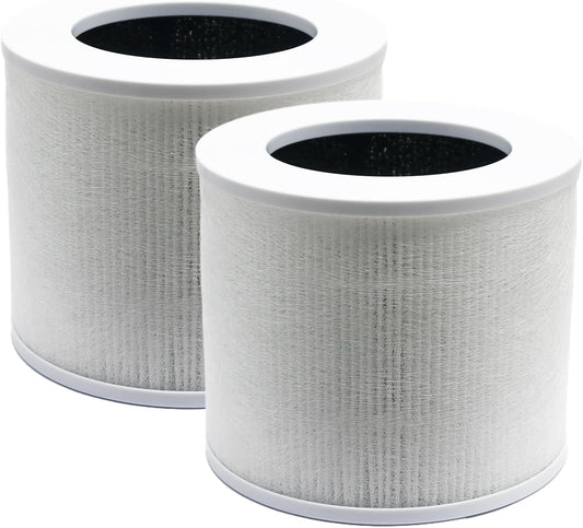 Levoit Replacement Filter - 3-in-1 HEPA & Activated Carbon for Core Mini Air Purifier | Pack of 2