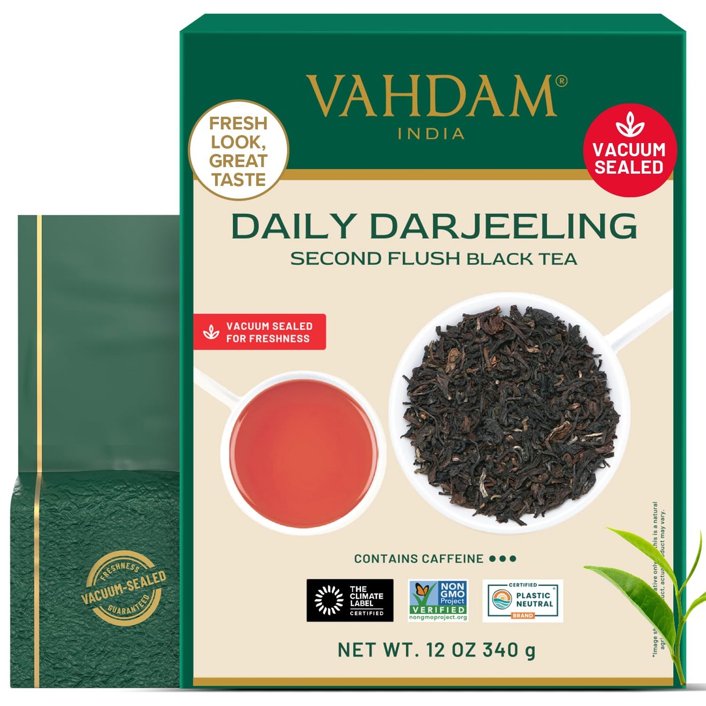 VAHDAM, Darjeeling Tea Leaves From Himalayas 340g (170+ Cups) Pure Unblended Darjeeling Black Loose Leaf Tea | Packed & Shipped Direct From Source In India