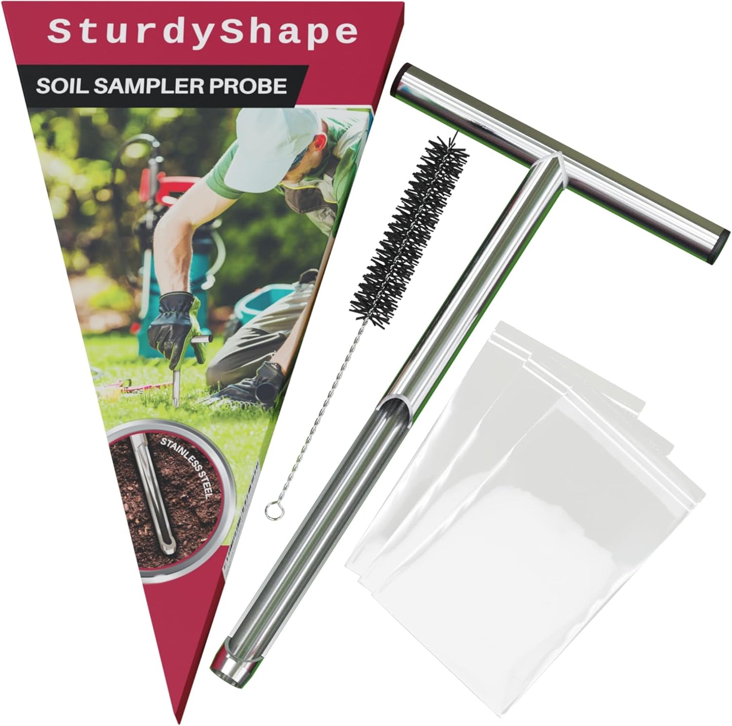 SturdyShape Soil Probe Sampler Kit - 12 Inch Durable Design for Accurate Soil Testing
