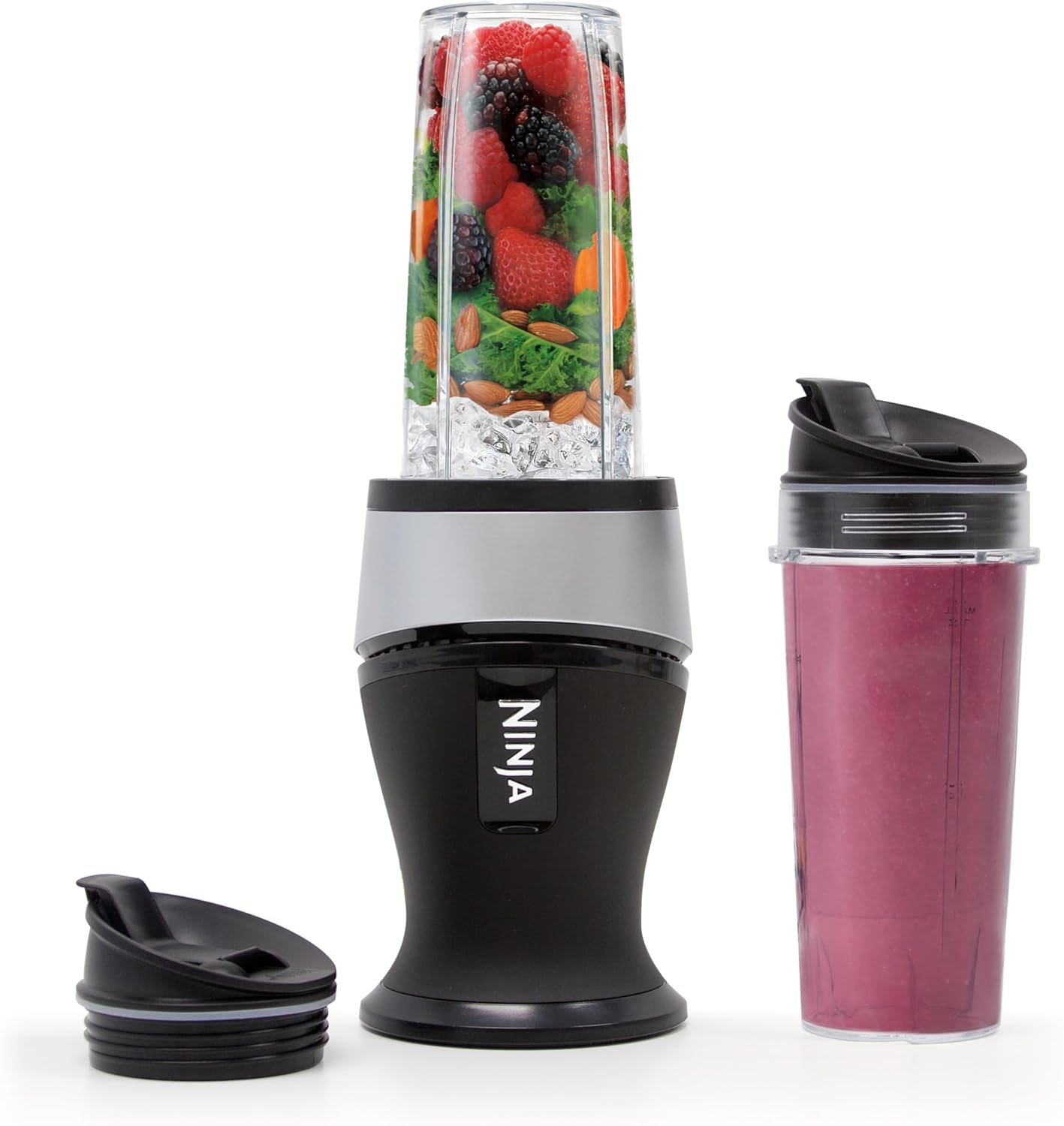 Ninja Fit Compact Personal Blender - Portable Smoothie Maker with (2) 16-oz. To-Go Cups | 700 Watt | Black