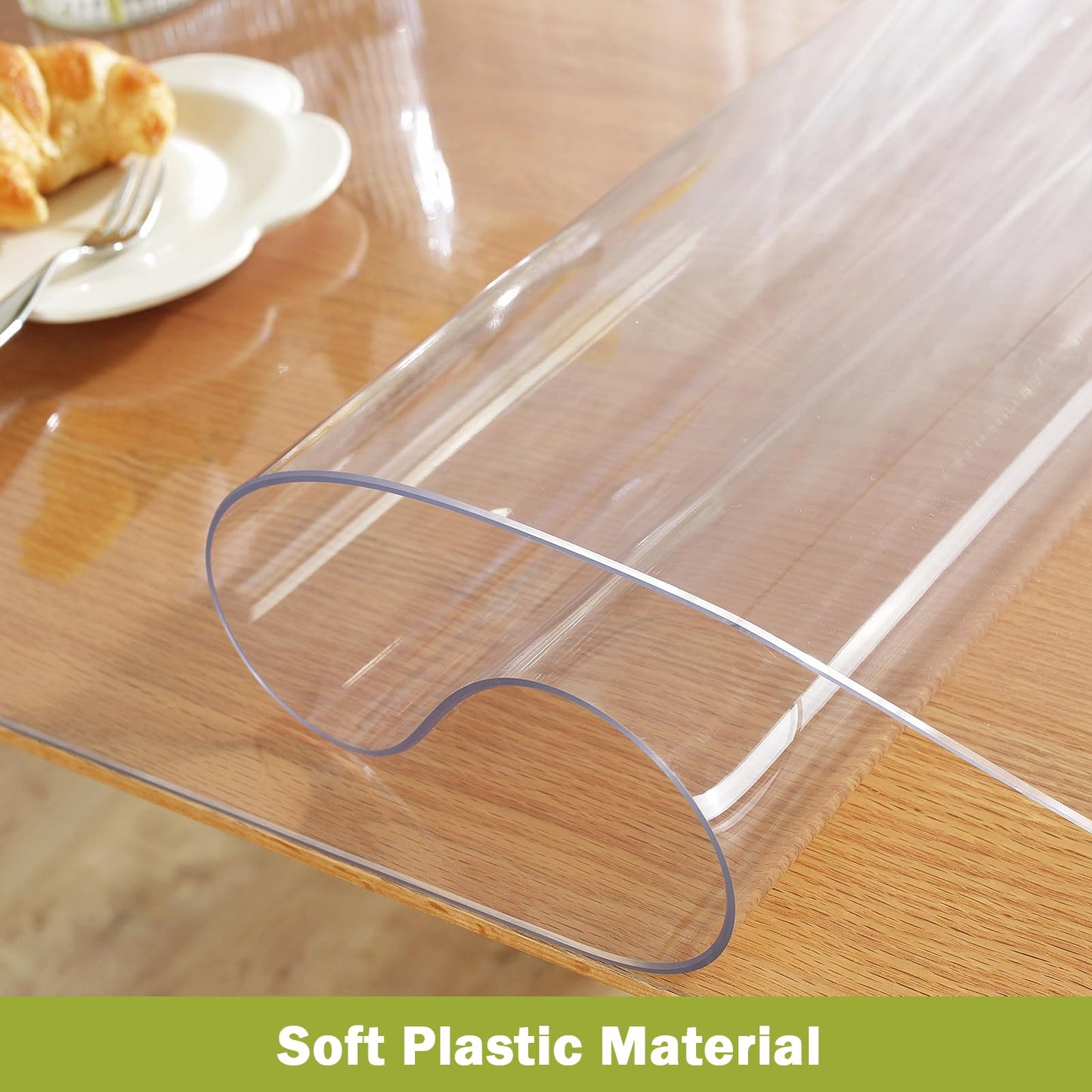 OstepDecor Clear Table Protector 36 x 60 Inch, 1.5mm Thick Plastic Table Cover, Waterproof PVC Clear Table Cover Protector, Desk Mat Writing Desk Pad for Desktop, Coffee & Dining Room Tabletop