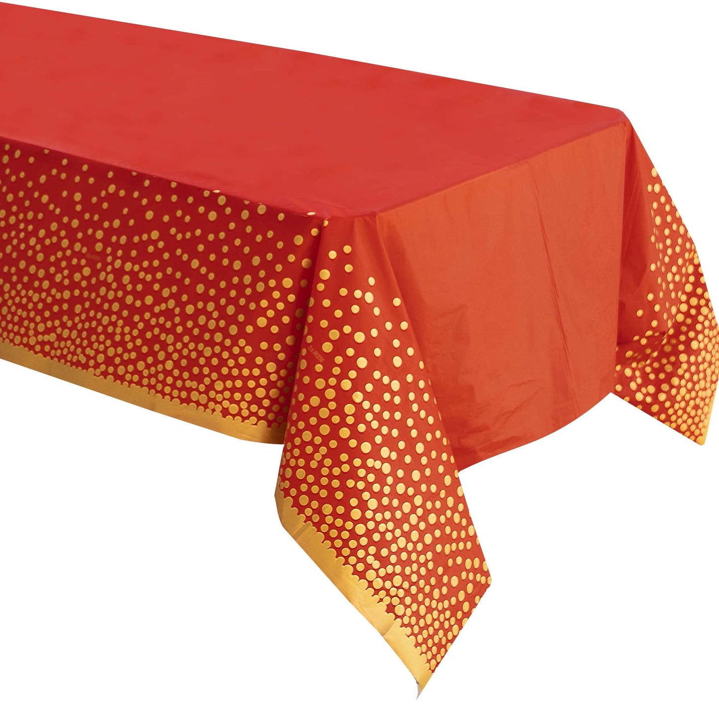 ZULADISE 2 Pack Premium Red and Gold Plastic Tablecloths – Thick, Durable, Reusable Table Covers (54 x 108 in) – Disposable Party Tablecloths for Birthday, Graduation, Christmas and Event Decorations