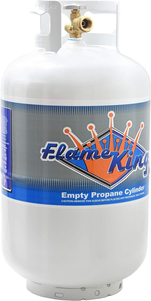 Flame King 30 lb Steel Propane Tank Cylinder - Type 1 Overflow Protection Valve | DOT & TC Compliant