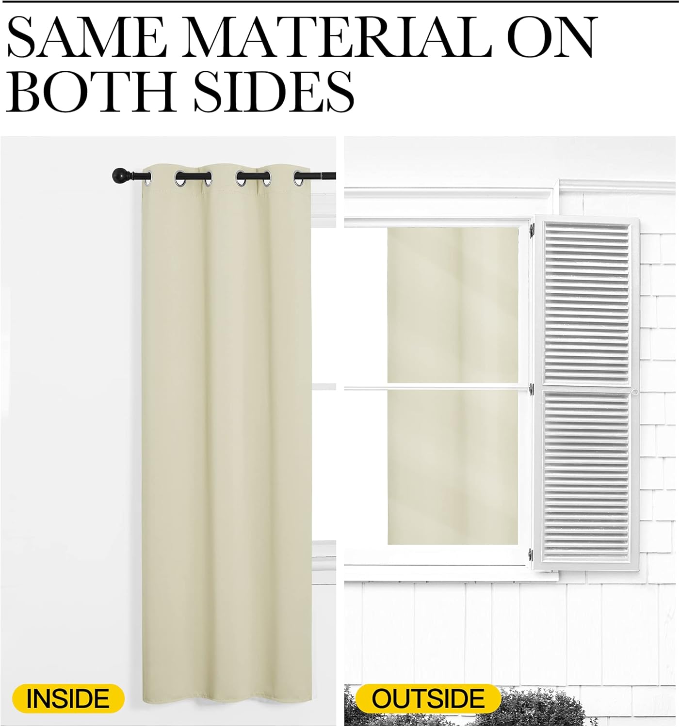 NICETOWN Room Darkening Curtain Panels - Thermal Insulated Grommet Drapes for Windows | Beige, 2 Panels, 55x68 Inches