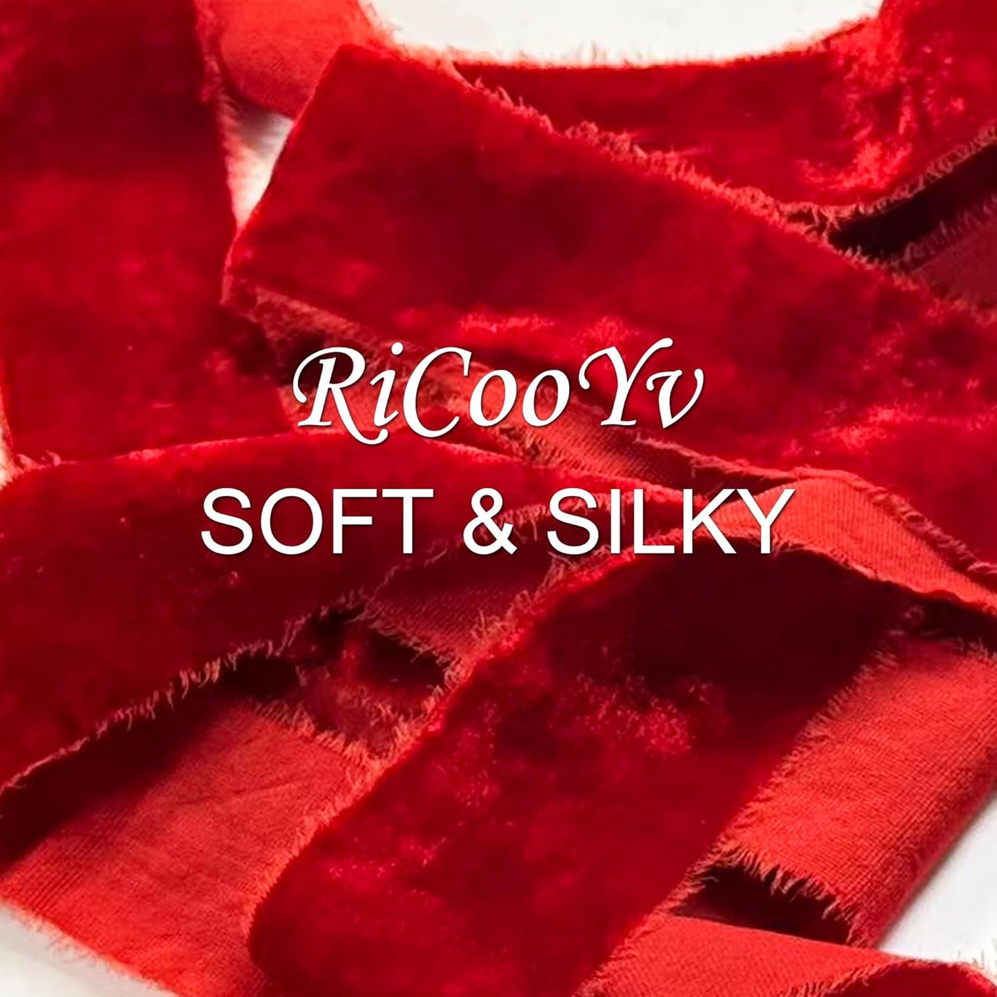 Red Velvet Ribbon - Handmade Silk Fabric, 1.5 Inch x 5 Yards, Perfect for Gift Wrapping & Decorations