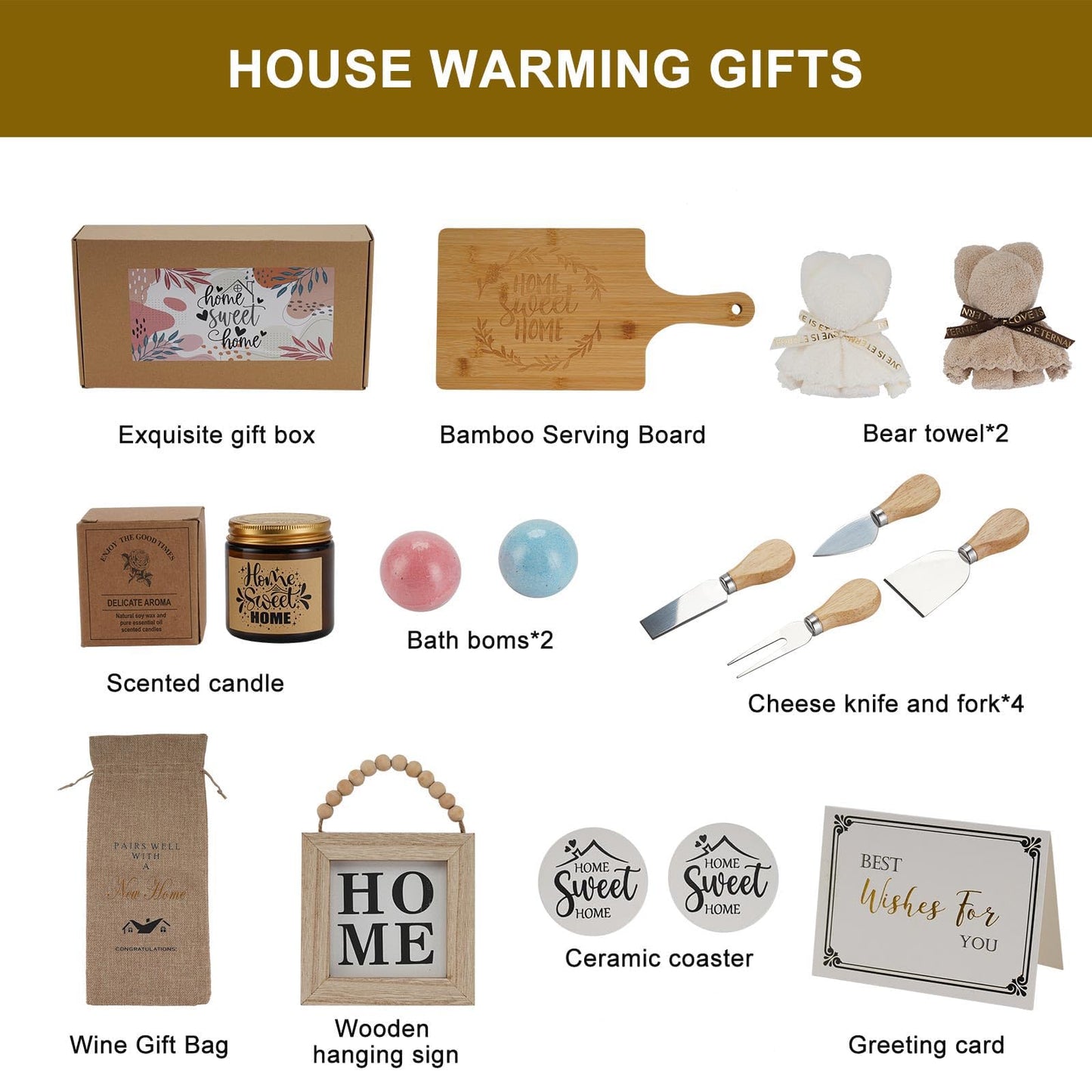 House Warming Gifts New Home, Housewarming Gift Ideas for Women, New Apartment Housewarming Baskets, Welcome Basket, Closing Gifts for Home Buyers