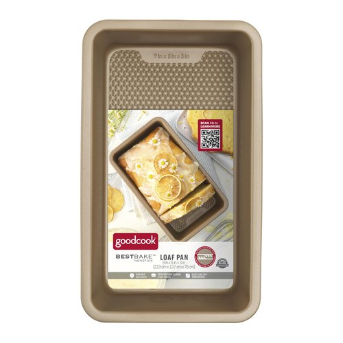 GoodCook BestBake Nonstick Textured Carbon Steel Loaf Pan, 9" x 5", Bronze