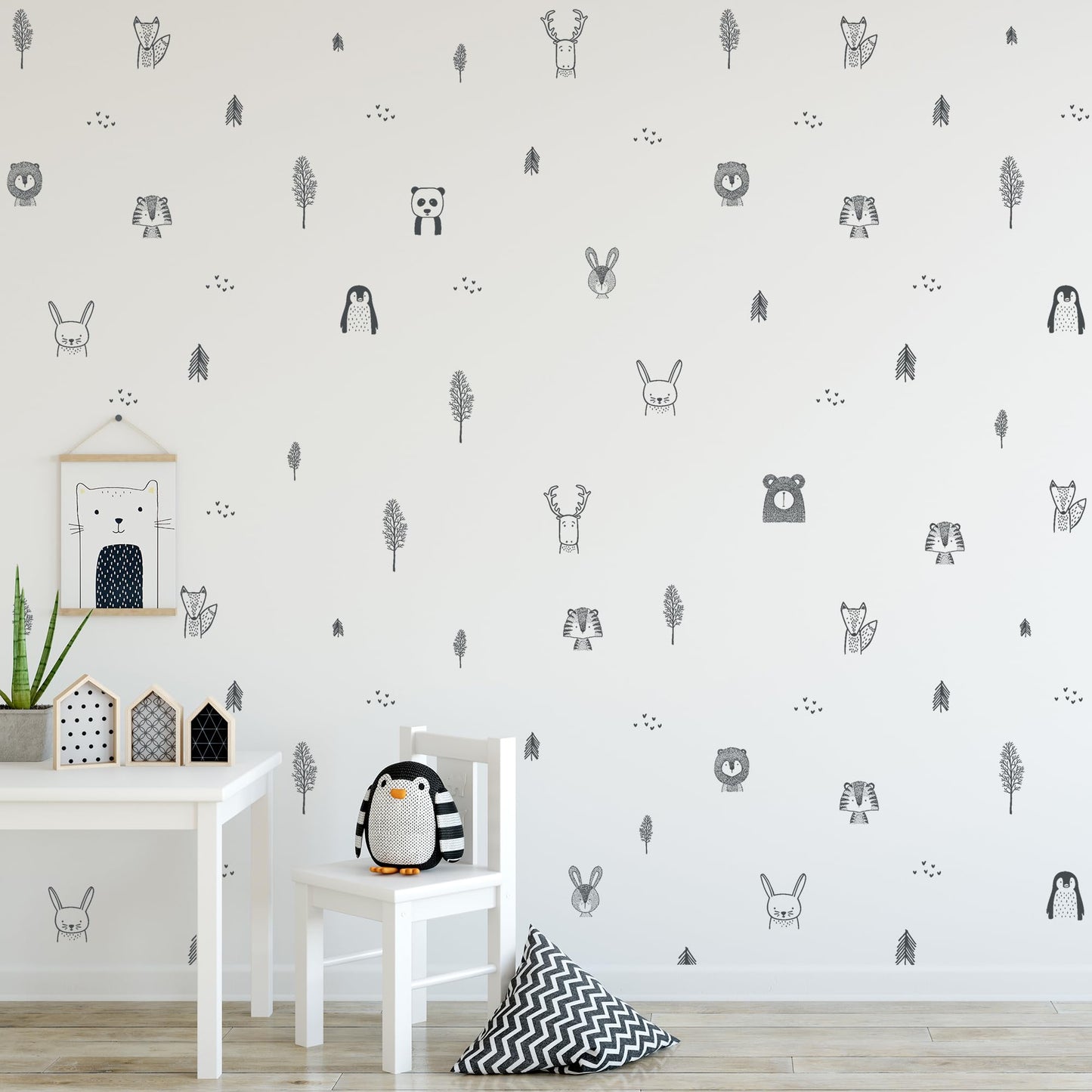 Baby RyRo London Stylish Animal Wall Stickers - Nursery, Toddler, Kids Jungle Wall Stickers with Adorable Safari Animal Designs. Easy to Apply Baby Wall Stickers. Designed by Parents in The UK