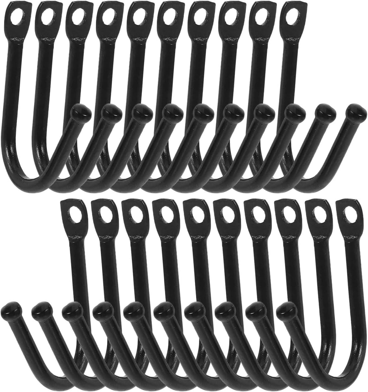 POPETPOP Heavy-Duty Garage Storage Hooks - 20pcs Steel Tool Organizer for Extension Cords & Bags | Black