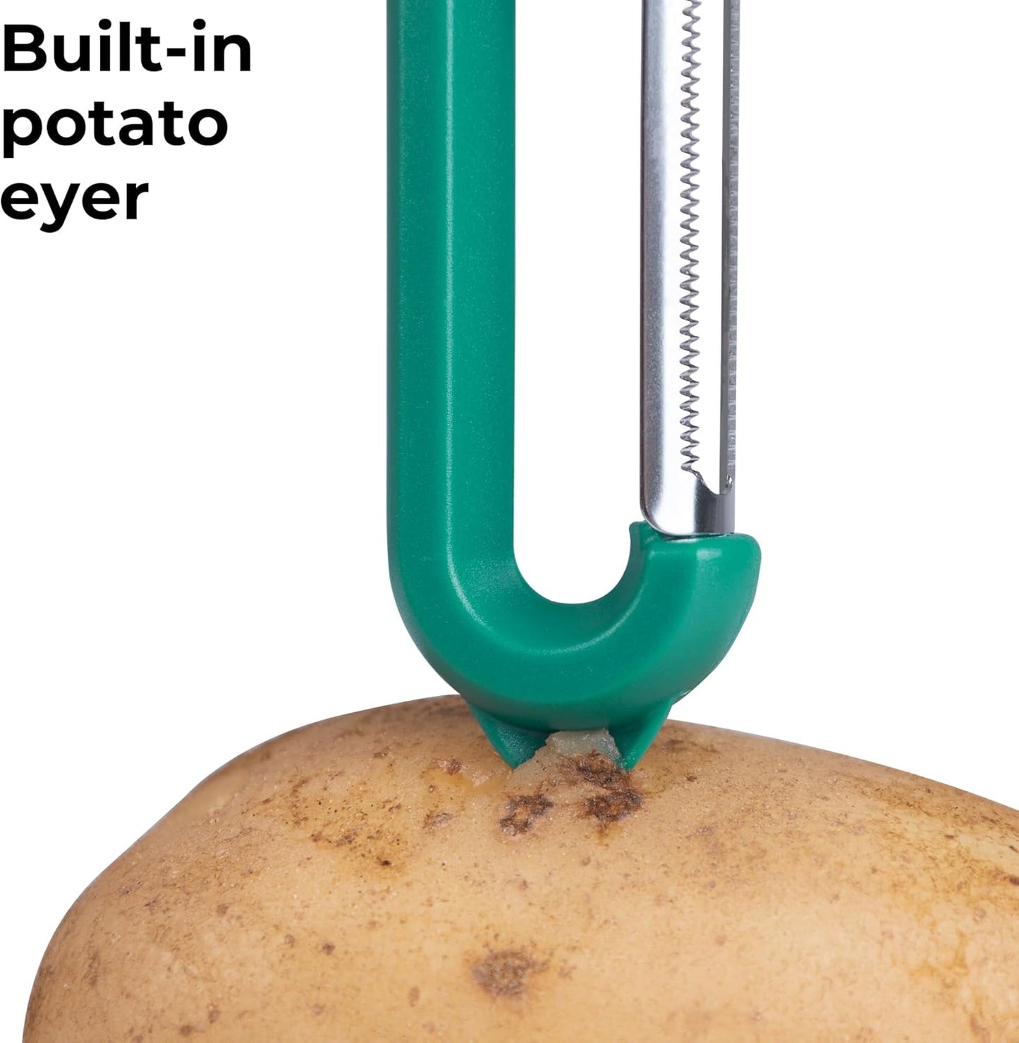 Linoroso Serrated Fruit Peeler - Japanese Stainless Steel Vegetable Peeler with Comfortable Handle | Dishwasher Safe