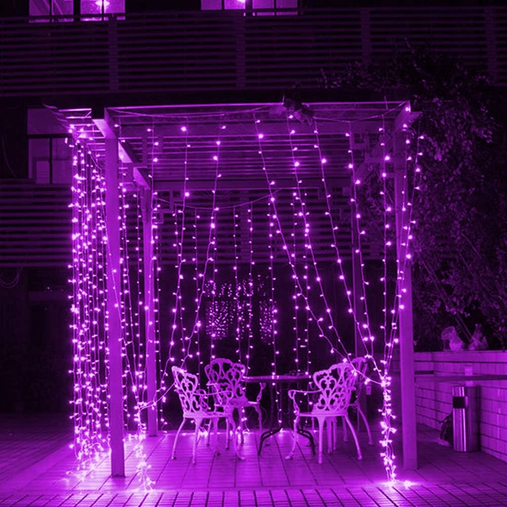 300 LED Twinkle Star Curtain String Lights - Warm White for Wedding, Home & Garden Decor