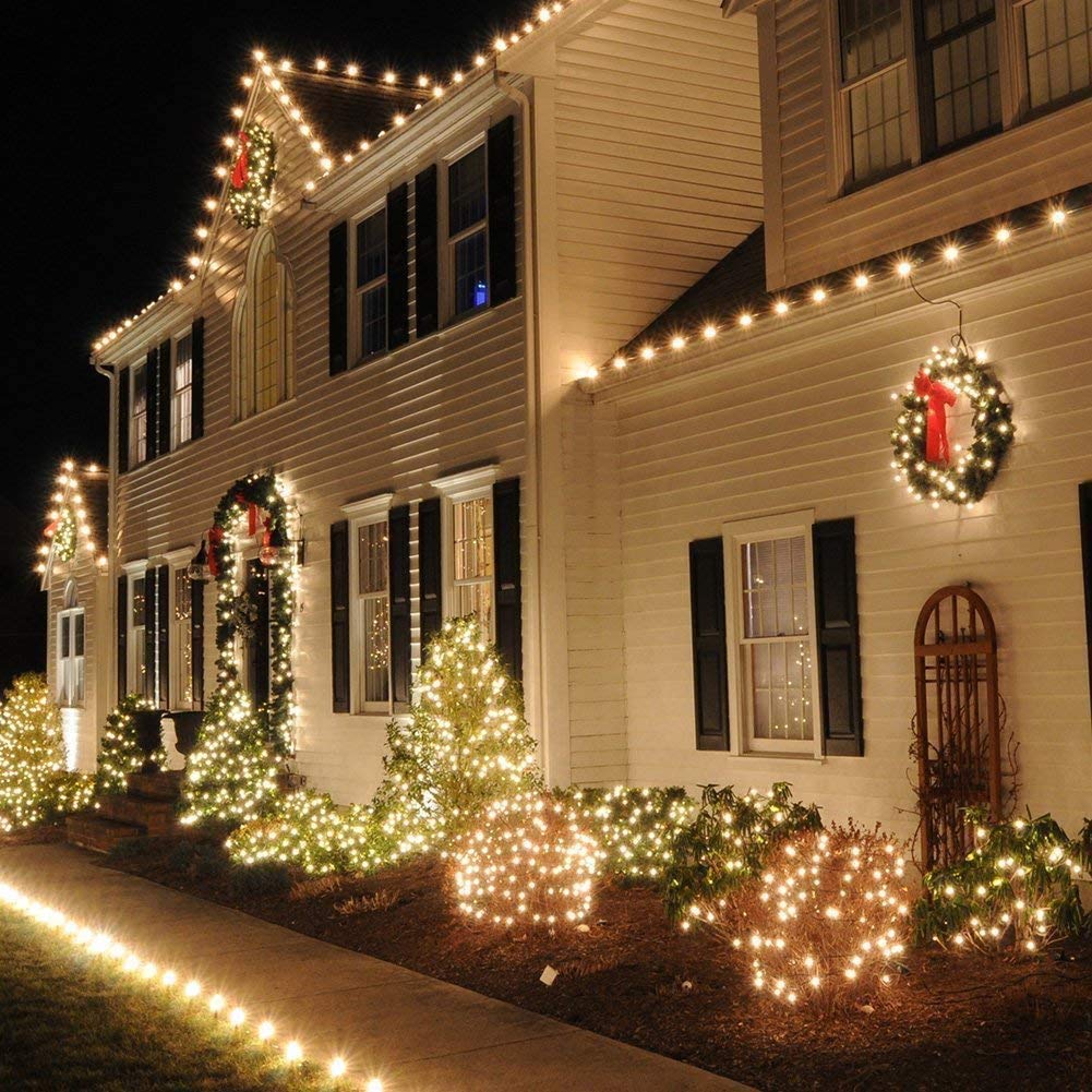 koopower 65ft 200 LED Indoor String Lights with Remote and Timer, Plug-in 8 Modes Dimmable Fairy Lights for Bedroom Wedding Party Christmas Lights in Warm White