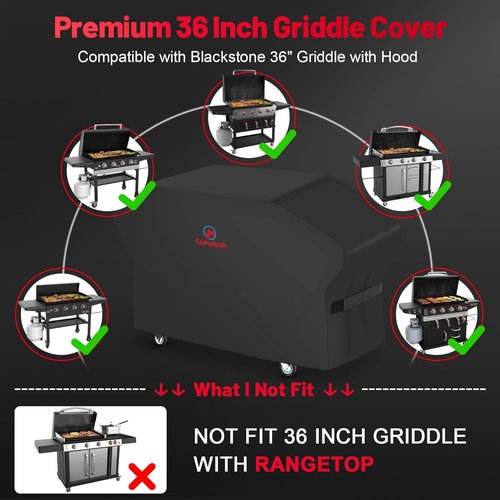 Comnova Griddle Cover - Heavy Duty Waterproof 600D for Blackstone 36 Inch Griddle with Hood