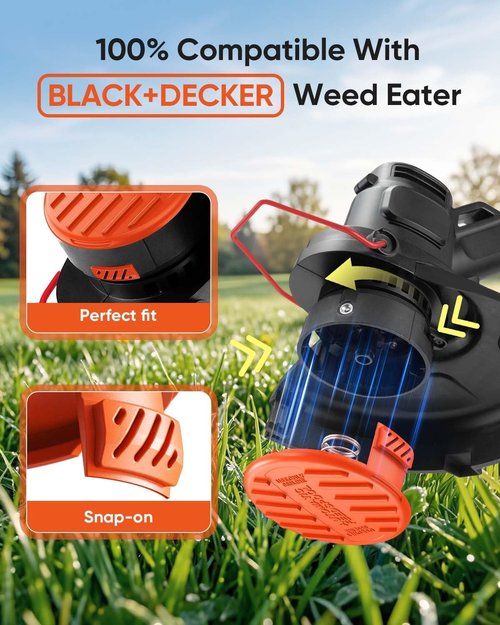 Black and Decker Weed Eater Cap - 4 Pack RC-100-P Replacement Spool Covers for String Trimmers
