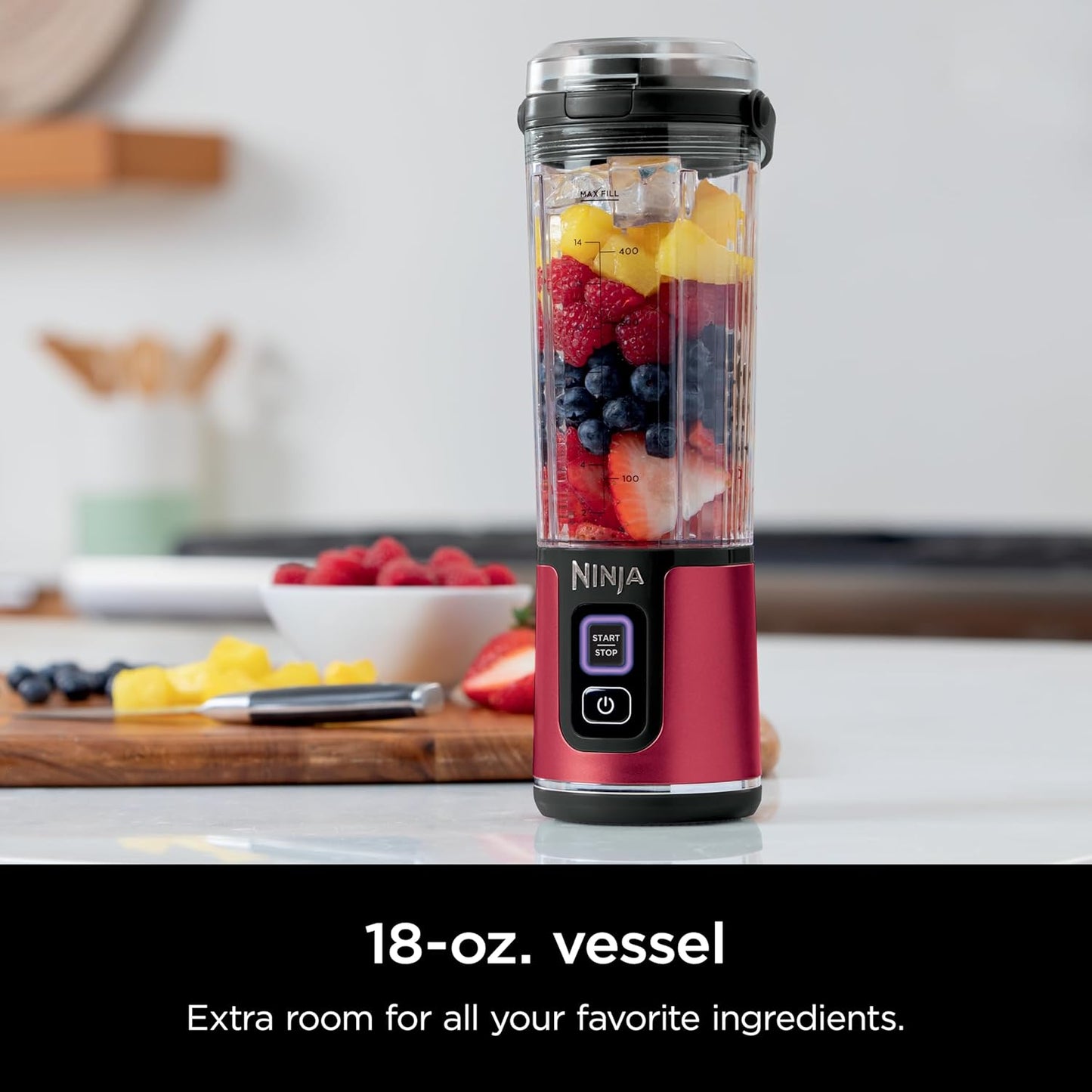 Ninja Blast Portable Blender - Cordless 18oz Personal Blender for Shakes & Smoothies | Leakproof, USB-C, Red