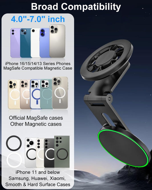 Kolasels Metal Magnetic Phone Mount for Golf Cart, Gym, Laptop, Fridge, EZGO, Club Car, Yamaha, Metal Surface, Magnet Phone Holder, Compatible with iPhone 16/15/14 Pro Max, Galaxy, 4-7" Phones