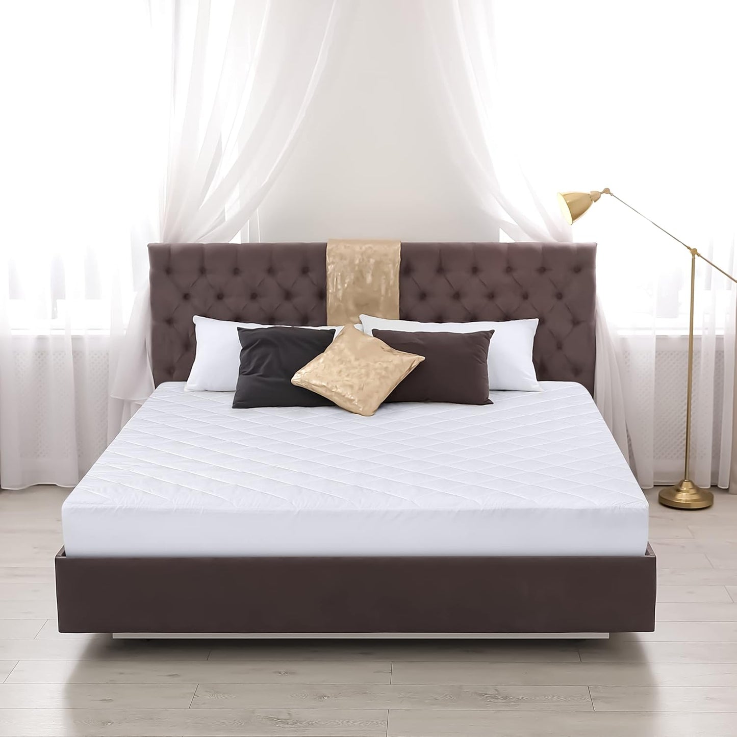 Utopia Bedding Quilted King Size Mattress Pad - Deep Pocket Protector & Cover | Machine Washable (White)