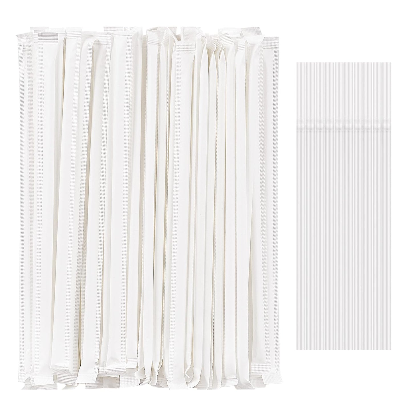 [Individually Wrapped] 100 Pcs Clear Flexible Plastic Straws, Disposable Bendy Straws, 8.26" Long and 0.23'' Diameter, BPA-Free
